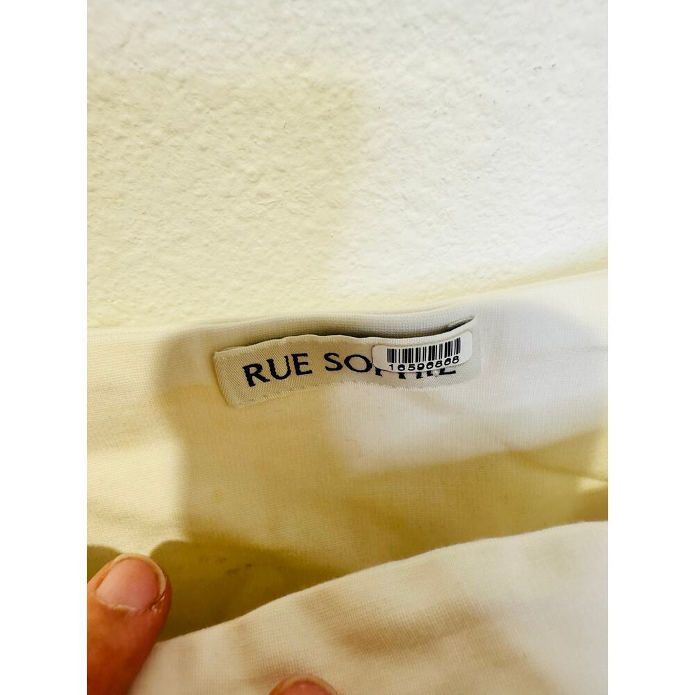 RUE SOPHIE Women's Off White Square Neckline Flowy Skirt Midi Dress Size XS - Picture 7 of 15